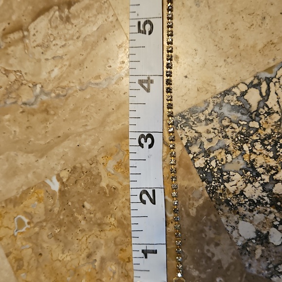 Clear Rhinestone Necklace Art Deco Style Prong Set Vintage Estate Bridal Formal - Picture 9 of 12